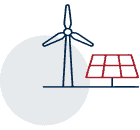 Panneau solaire et éolienne illustrant l'énergie renouvelable.