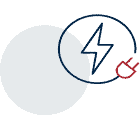 Logo Iming avec symbole électrique et nom en bleu foncé.