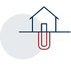 Logo Iming avec icône de maison et clé pour services de sécurité et domotique.
