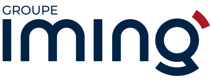 Logo du groupe Iming avec texte et symbole stylisé pour SEO.